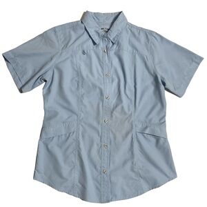 Reel Legends Women Fishing Shirt Vented Back Short Sleeve Collared Outdoor Sz M